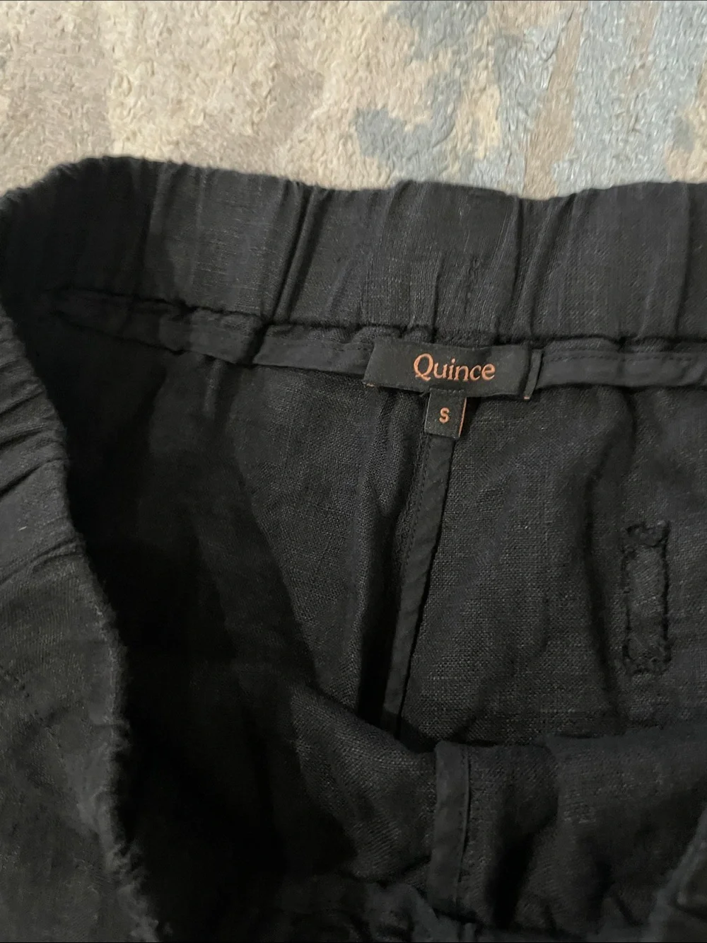 Quince 100% European Linen Black Pants Size Small